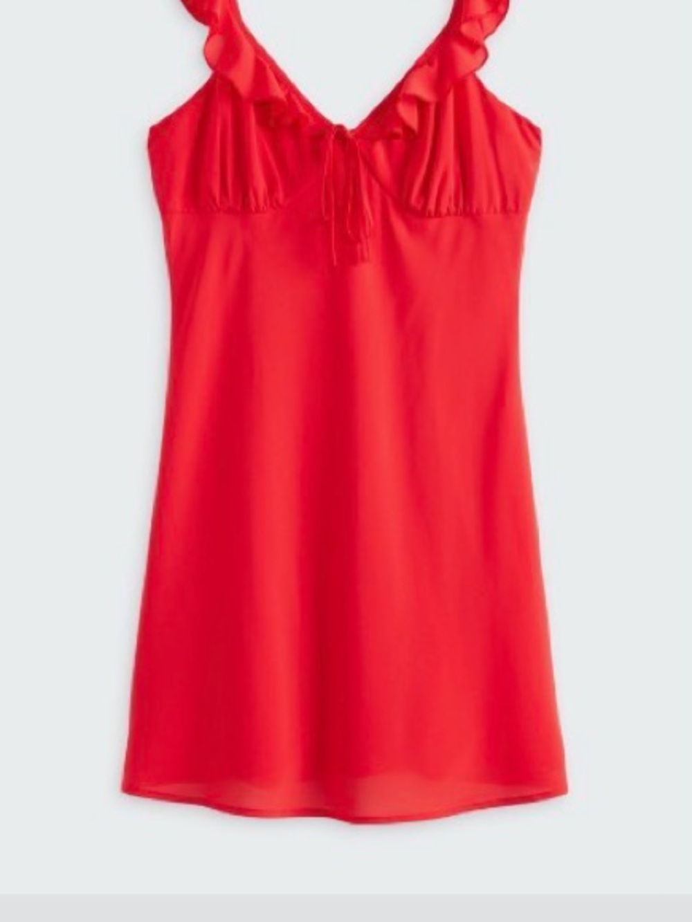 Gilli Red Ruffled Strap Mini Dress